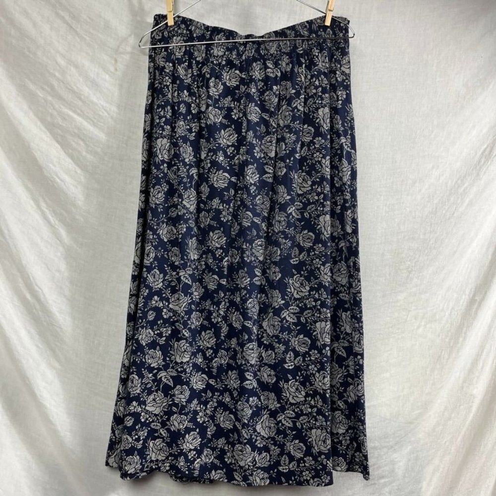 Vintage 90s Jaclyn T A-line Maxi Skirt All Over Floral Print Womens‎ M Cottage - Picture 4 of 8